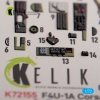 KELIK K72155 F4U-1A Corsair - interior 3D decals for Tamiya kit 1/72